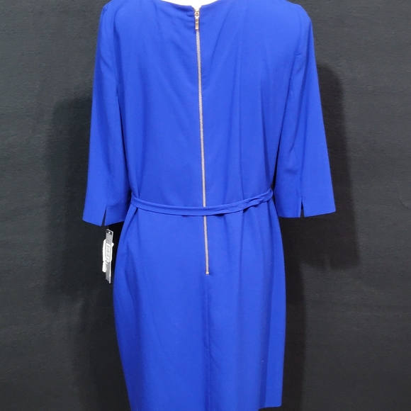 Tahari Royal Blue Midi Dress with Optional Belt Size 12 #518 - Picture 2 of 6
